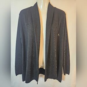 Doc & Amelia Black Open Front Cardigan Medium Lightweight Drape Sweater
